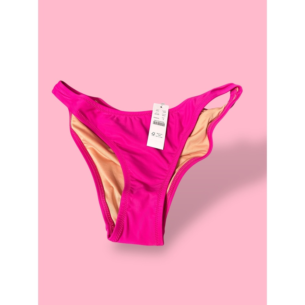 J.Crew Size Small Heritage‎ High-Leg Bikini Bottom NWT Fuchsia Pink BP209 Beach